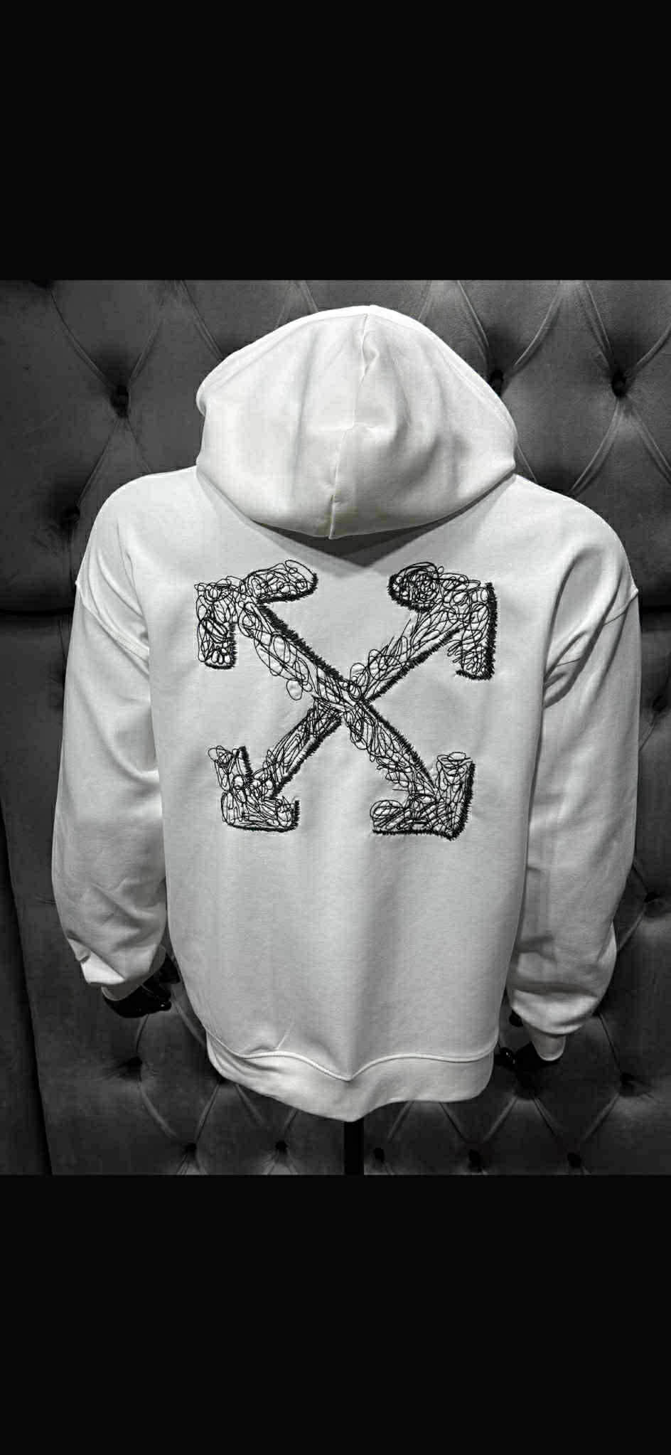 Hoodie Off-White - Signature Arrows - Noir & Broderies