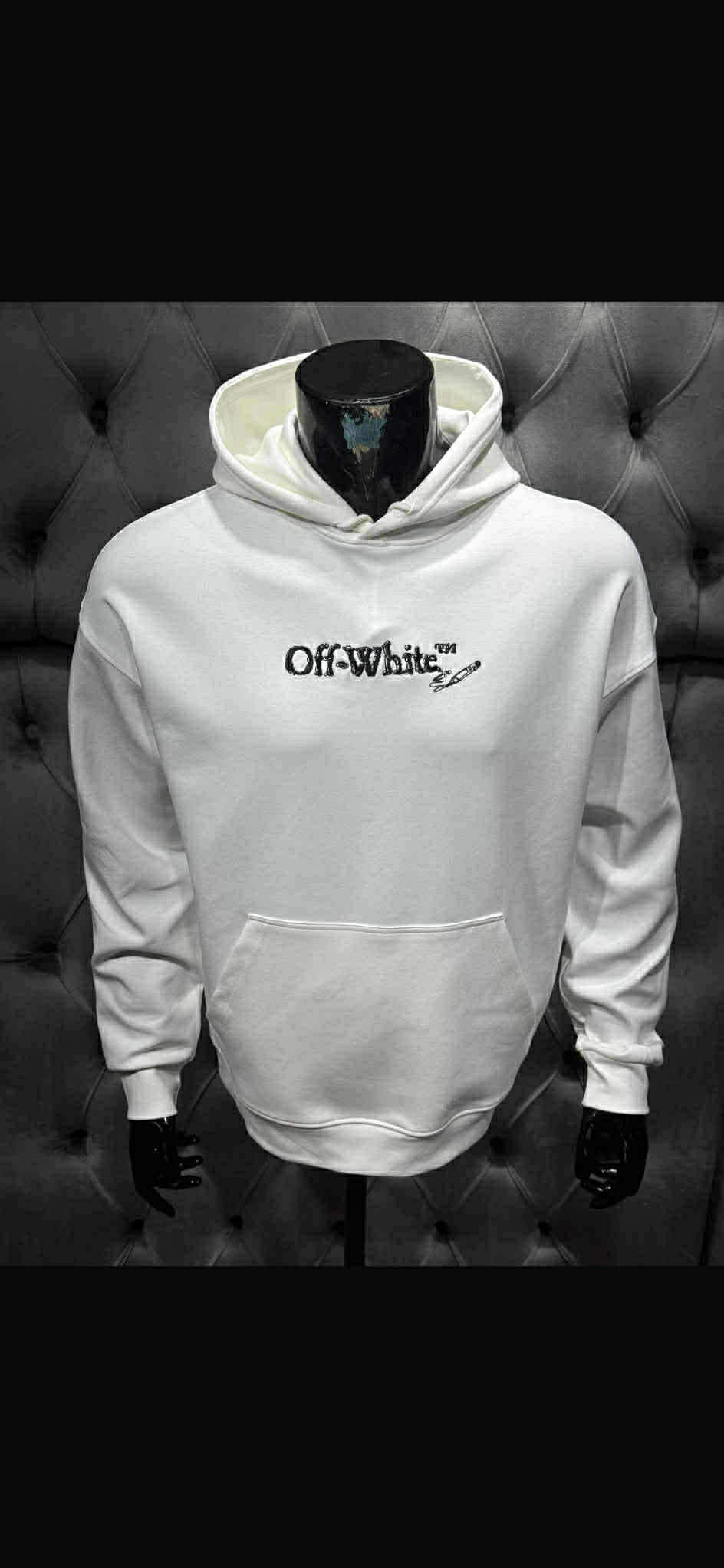 Hoodie Off-White - Signature Arrows - Noir & Broderies