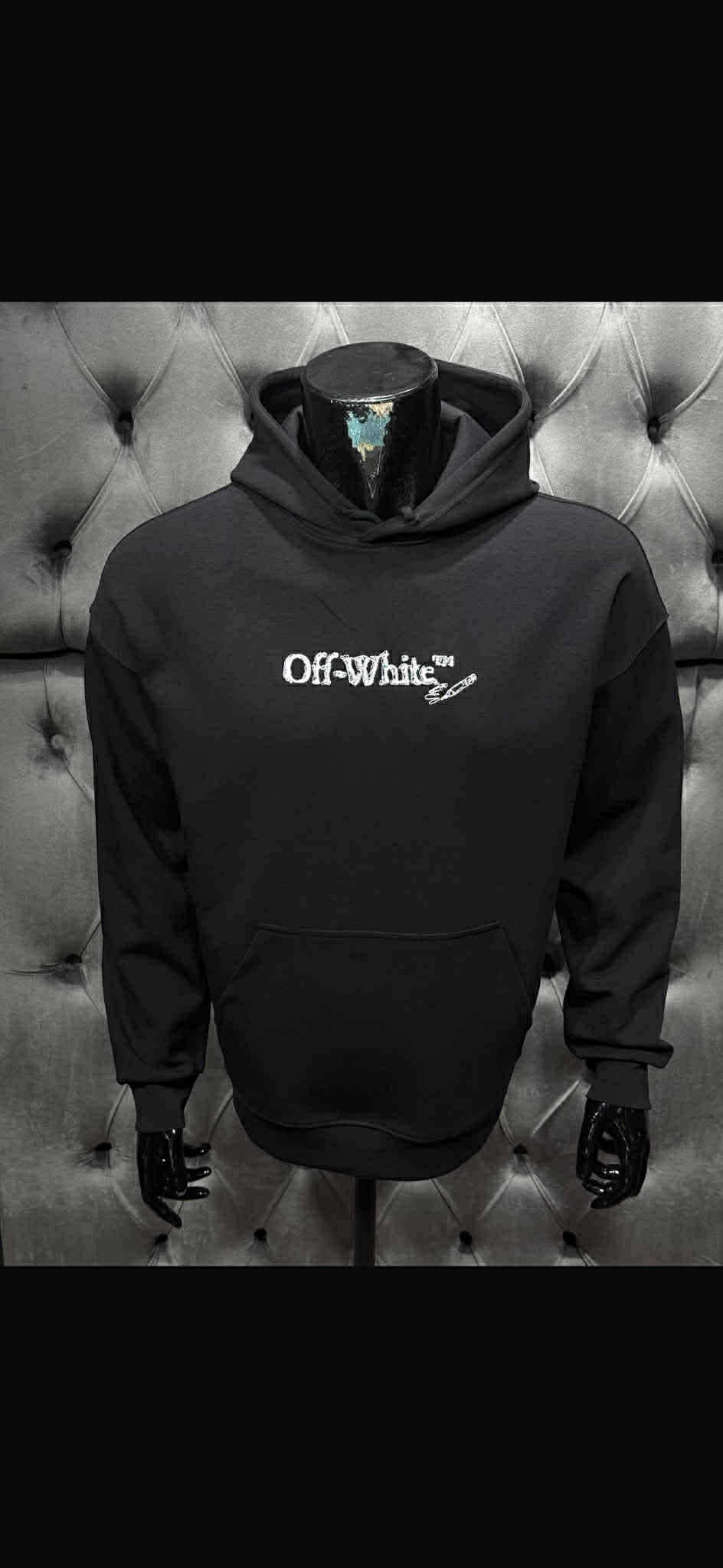 Hoodie Off-White - Signature Arrows - Noir & Broderies
