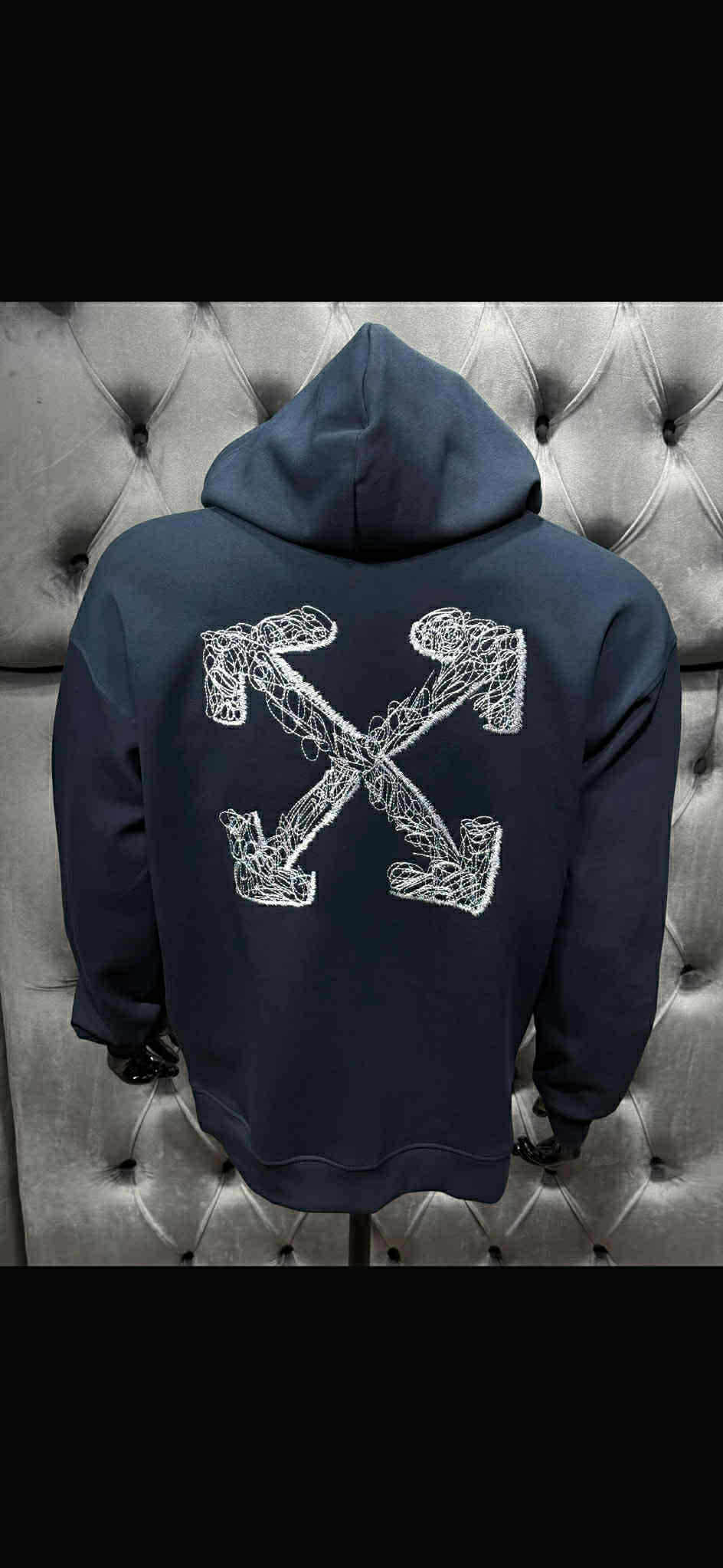 Hoodie Off-White - Signature Arrows - Noir & Broderies